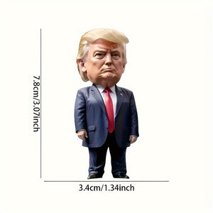 3-Piece Classic Style Trump-Inspired Acrylic Christmas Ornaments - Shiny Car & Tree Decorations, Perfect Festive Gift Idea for Holiday Season