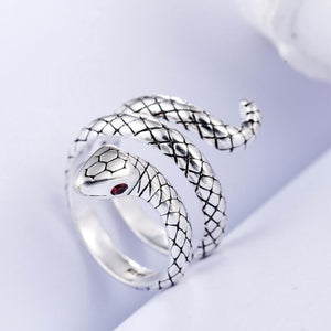 925 Sterling Silver Red Eyes Snake Rings For Chef