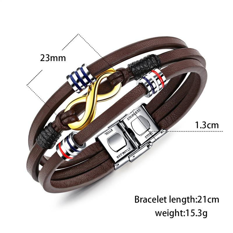 Bracelet Stainless Steel Brown Color