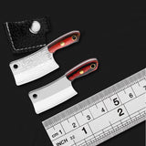 HANDMADE MINI KEYCHAIN STAINLESS STEEL WITH LEATHER CASE HANGING