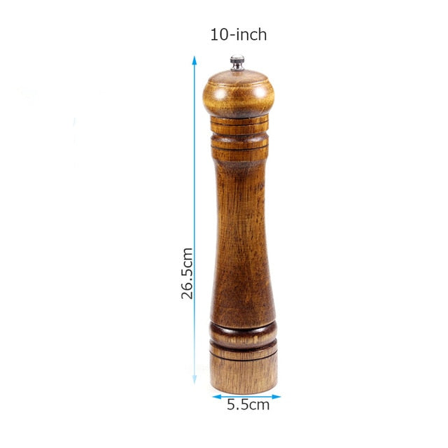 Solid Wood Pepper Mill with Strong Adjustable Ceramic Grinder - KITCHEN TOOL