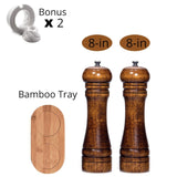 Solid Wood Pepper Mill with Strong Adjustable Ceramic Grinder - KITCHEN TOOL