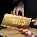 Golden Titanium Plated  Kitchen Knives Bone Chef