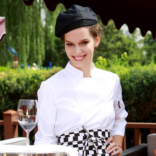 Woman chef wear uniform clothes